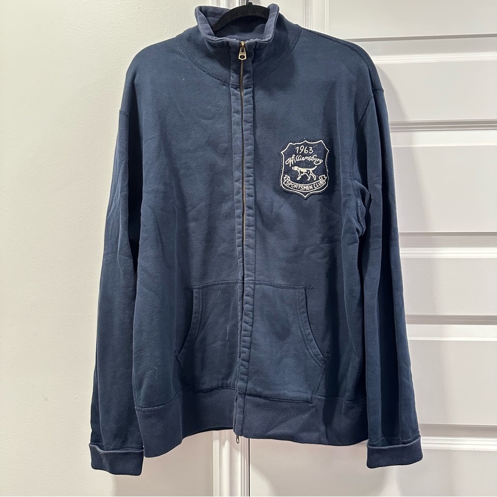 J. Crew Navy Blue Men's Zip Up Sweater Size XL Williamsburg
